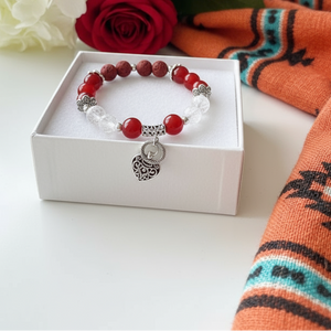 Mocs N More Totem Bracelets - Orange Agate Heart Charm