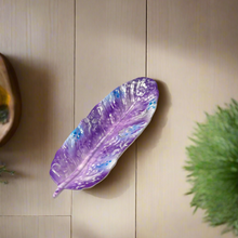Load image into Gallery viewer, Feather Tray - Tribal Feather Tray - Purple &amp; Blue