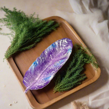 Load image into Gallery viewer, Feather Tray - Tribal Feather Tray - Purple &amp; Blue