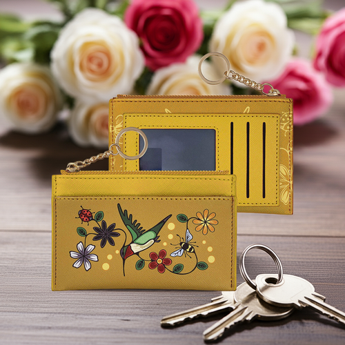 New Zippered Card Wallet - Hummingbird (Nenookaasi)