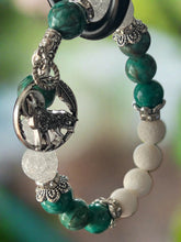 Load image into Gallery viewer, Mocs N More Totem Bracelets - Green Howlite Wolf