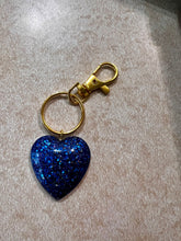 Load image into Gallery viewer, Love Sparkles Keychain - Handcrafted Blue Heart Charm