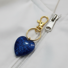 Load image into Gallery viewer, Love Sparkles Keychain - Handcrafted Blue Heart Charm
