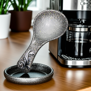 NEW Spoon Rest - Silver Feather