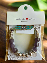 Load image into Gallery viewer, Mocs N More Totem Bracelets - Beaded Purple Aqua Marine