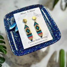 Load image into Gallery viewer, Mocs N More Earrings - Gold Diamond Feather