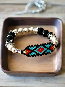 Mocs N More Hand Beaded Bracelets - Black Onyx