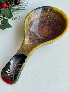 Spoon Rest - Gold Feather