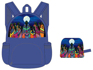 Foldable Indigenous Designed Backpacks - Full Moon Ceremony