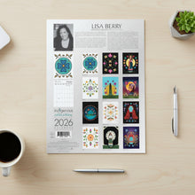 Load image into Gallery viewer, Calendar cover with illustrations and a portrait of Lisa Berry, featuring the title &#39;Lisa Berry&#39; and &#39;Indigenous Collection 2026&#39;.