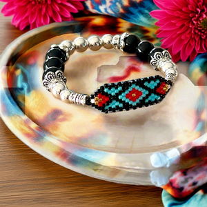 Mocs N More Hand Beaded Bracelets - Black Onyx