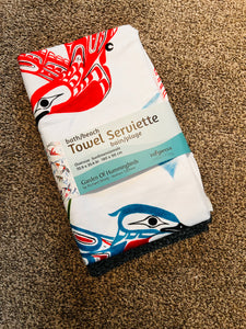 Bath Towels - Garden of Hummingbird