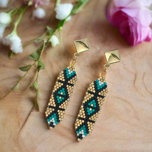 Mocs N More Hand Beaded Earrings - Star Child