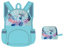 Load image into Gallery viewer, Foldable Indigenous Designed Backpacks - Hummingbird Feathers