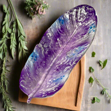 Load image into Gallery viewer, Feather Tray - Tribal Feather Tray - Purple &amp; Blue
