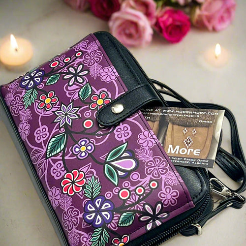 Smartphone Cross Body Bag - Ojibwe Florals