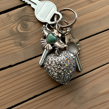 Load image into Gallery viewer, Mocs N More - Silver Heart Thunderbird Keychain Or Purse Tassel
