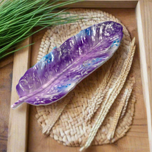 Load image into Gallery viewer, Feather Tray - Tribal Feather Tray - Purple &amp; Blue