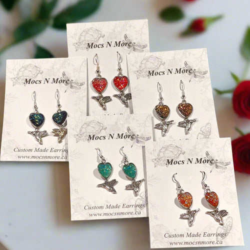 Mocs N More Earrings - NEW Hummingbird