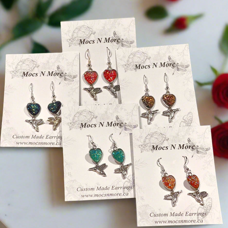 Mocs N More Earrings - NEW Hummingbird