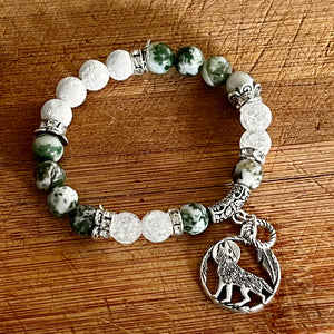Mocs N More Totem Bracelets - Tree Agate  Wolf