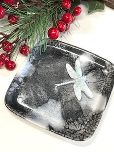 Dragonfly Tray - Metallic Black and Pearl