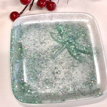 Load image into Gallery viewer, Dragonfly Tray - Turquoise Sparkles &amp; Pearl