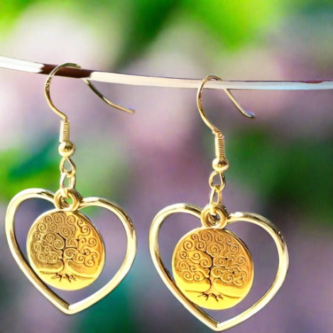 14k gold tree on sale of life earrings