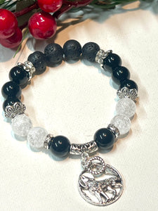 Mocs N More Totem Bracelets - Black Onyx Wolf