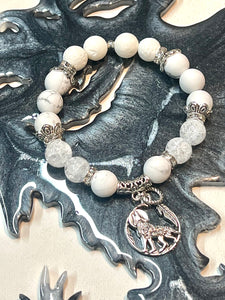 Mocs N More Totem Bracelets -  Howlite Wolf