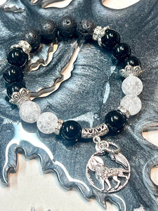 Mocs N More Totem Bracelets - Black Onyx Wolf