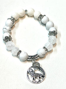 Mocs N More Totem Bracelets -  Howlite Wolf