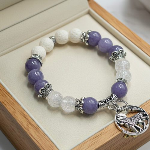 Wolf Totem Bracelet - Purple Aqua Marine