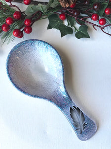 Blue Pearl Feather Spoon Rests