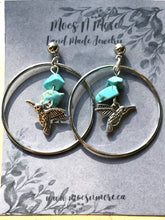 Load image into Gallery viewer, Mocs N More Earrings - Hummingbird &amp; Turquoise