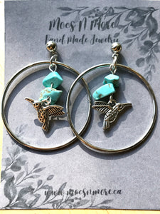 Mocs N More Earrings - Hummingbird & Turquoise