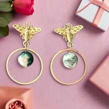 Load image into Gallery viewer, Mocs N More Earrings - Tree Agate Hoop