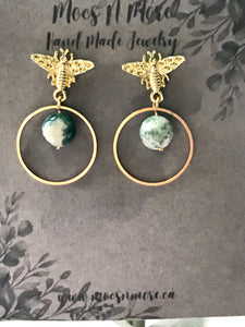 Mocs N More Earrings - Tree Agate Hoop
