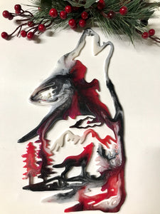 Door & Wall Decor - Wolf in the Wild In Red