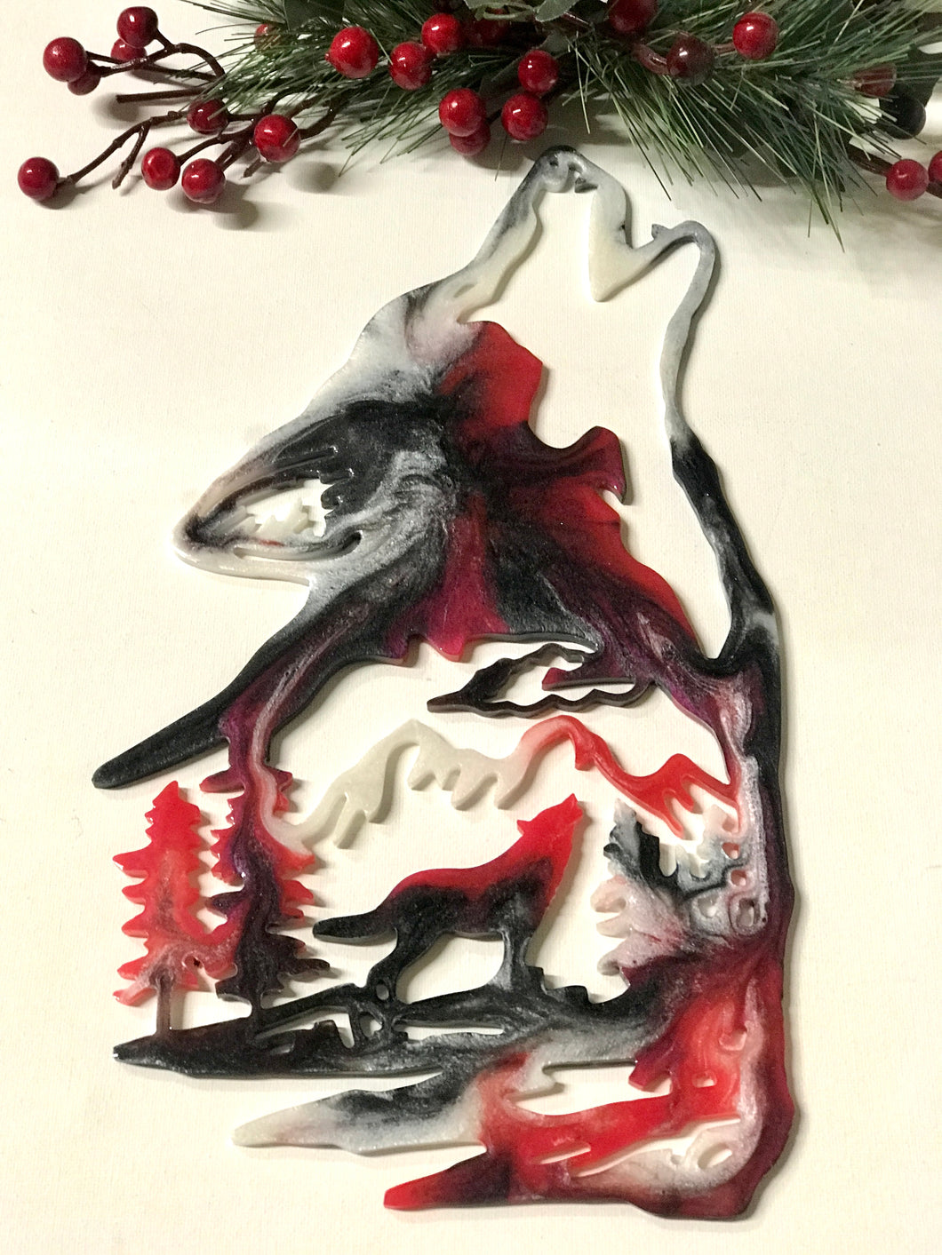 Door & Wall Decor - Wolf in the Wild In Red