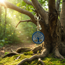 Load image into Gallery viewer, Tree of Life Royal Blue Keychain - Handcrafted Epoxy Resin Charm