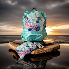 Load image into Gallery viewer, Foldable Indigenous Designed Backpacks - Hummingbird Feathers