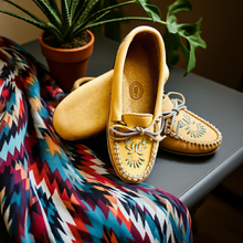 Load image into Gallery viewer, Ladies Beaded Smooth Moose Hide Moccasins