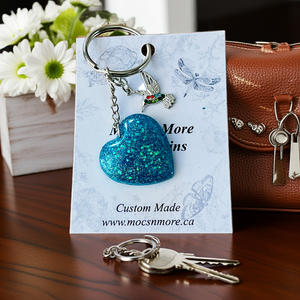 Mocs N More - Heart Turquoise & Sparkle Keychains