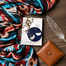 Load image into Gallery viewer, NEW Mocs N More - Tree of Life Royal Blue Keychain