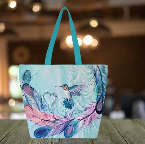 Tote Bags - Hummingbird Feathers