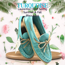 Load image into Gallery viewer, Ladies Moccasins - Laurentian Chief Turquoise CLEARANCE 10% OFF