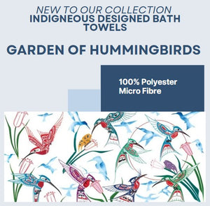 Bath Towels - Garden of Hummingbird