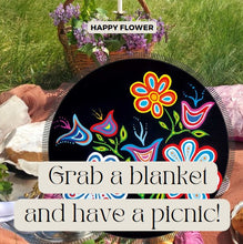 Load image into Gallery viewer, Round Beach Towel Blanket - Happy Flower