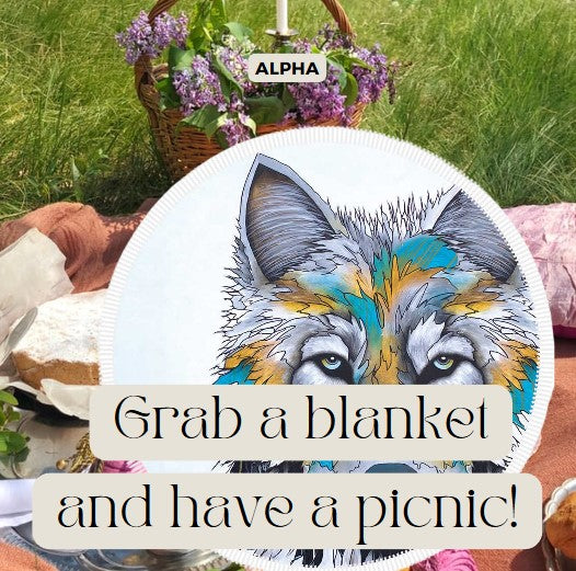 Round Beach Towel Blanket - Alpha